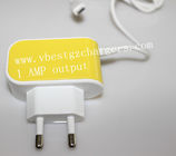 New product pretty yellow made in china ABS material Apple iphone travel charger