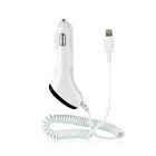 White ABS + PC Iphone Usb Car Charger Adapter ,Smartphone Portable Usb Car Adaptor