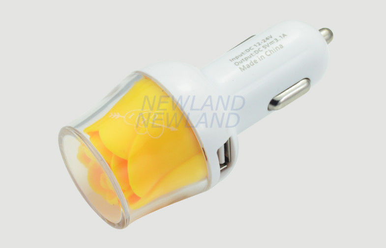 USB High Efficiency Car Charger With Colorful Rose , Customized Logo Printing