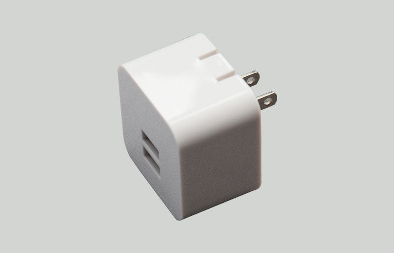 High Efficiency Dual Usb Charging Adapter , Folding Flat Plug Travel Adapter With Usb Port