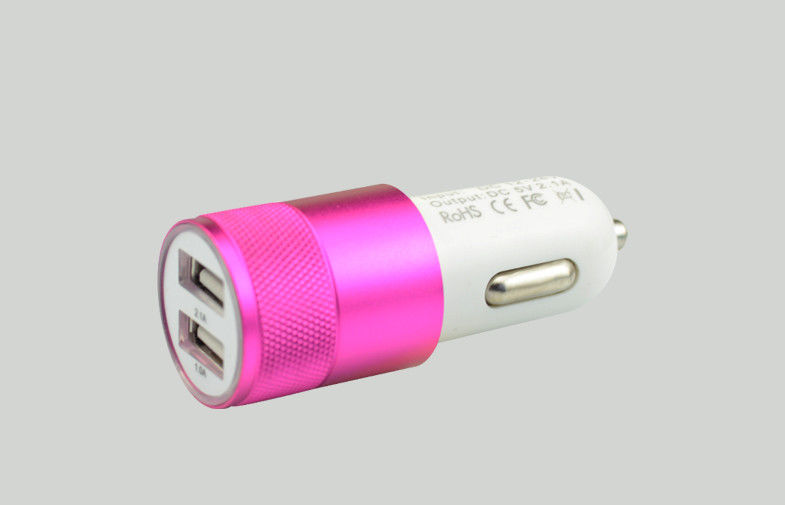 Red Aluminum Ring USB Car Charger
