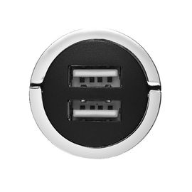 3100 Ma Double USB Socket  Black Mini Usb Car Chargers With Chromed Pull Ring For Ipad And Iphone - CA5531