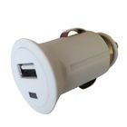 White Portable Mini USB Car Chargers 1.2A Micro For Mobile Phone