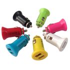 Light Green Portable Mini USB Car Chargers Dual Port For Smartphone With FCC