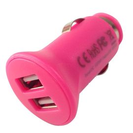 Portable Yellow Mini USB Car Chargers Dual Port For Tablet PC