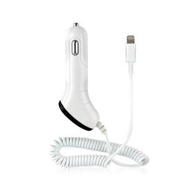 White ABS + PC Iphone Usb Car Charger Adapter ,Smartphone Portable Usb Car Adaptor