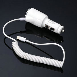 White ABS + PC Iphone Usb Car Charger Adapter ,Smartphone Portable Usb Car Adaptor