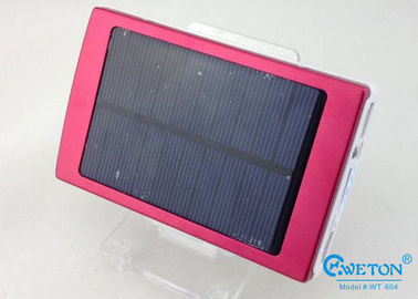 10000 mAh Red Portable Solar Power Bank , solar powered cell phone charger With Torch