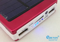 10000 mAh Red Portable Solar Power Bank , solar powered cell phone charger With Torch