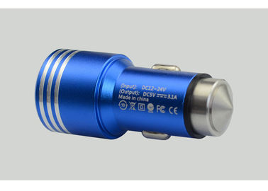 Blue Dual USB Port  Retractable  Iphone Car Charger 5V 3100mA  With Metallic Shell