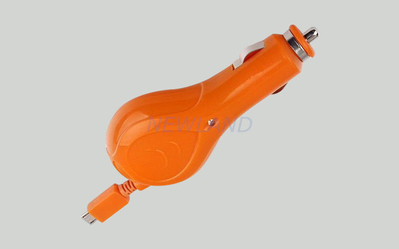Colorful Retractable Micro USB Charger , Mobile Phone Portable Car Adapter