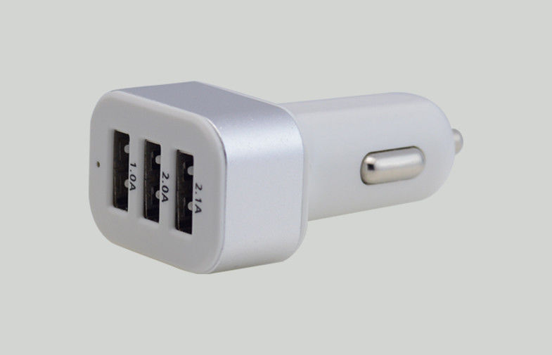 Colorful Metal Square Circle USB Car Charger , Multi Port USB Smartphone Charger