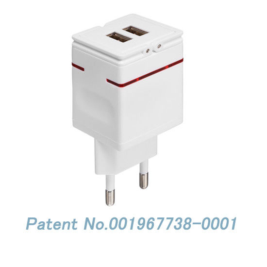 MLP01-E Eu Plug Dual Usb Cell Phone Travel Charger With Output Current 2.1 Amp For Ipad, Iphone, Ipod