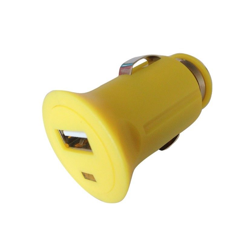 Yellow Portable Mini USB Car Chargers Micro USB For Smartphone