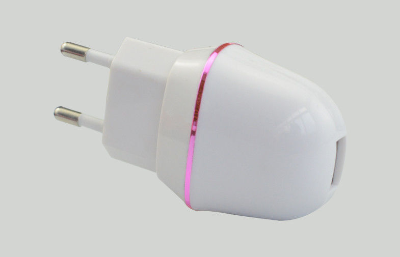 EU USB Travel Adapter , LED Lighting Portable Wall Charger